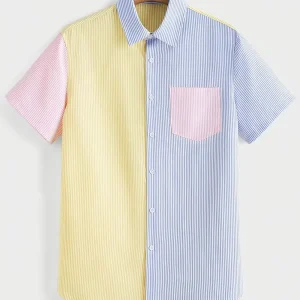 5pcs Men's Gradient Rope Letter H Pattern Short Sleeve T-Shirts - 3D Hot Transfer Print Summer Casual Tees with Round Neck, Hot-Stamped Design for & Casual Attire Machine Washable, Non- Fabric - Bulk Pack for value
