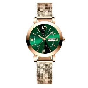OUPINKE Women's Automatic Mechanical Watch with Luminous Hands & Rose Golden Skeleton Case, Elegant Analog Wristwatch, Stainless Steel/Ceramic Strap for day & Night, Dress Watch for or Special Occasions