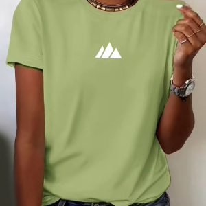 3pcs Women's Round Neck Batwing Sleeve Tie-Waist Casual Comfort Short-Sleeve T-Shirt Set