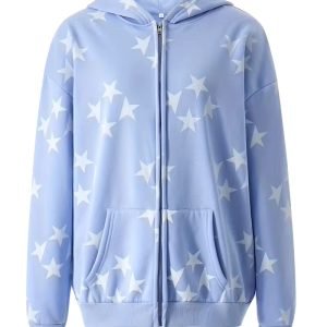 Women'S Western Cowboy Print Hooded Sweatshirt - Brown & Cactus & Desert Design, All-Season Casual Pullover with Hood, Front Pocket & Drawstring Hoodie for Outdoor, Machine Washable Winter Warmth