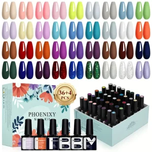 [Glitter Nail Polish] 7ml Glitter Gel Nail Polish | Shiny, Alcohol-Free, LED Soak Off - Perfect for Manicures & Nail Salon Services, Nail Art Essentials